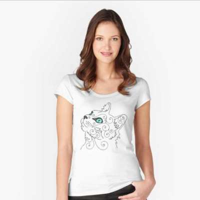 Cat Looks At My Shirt Fitted Scoop T-Shirt Profile Picture