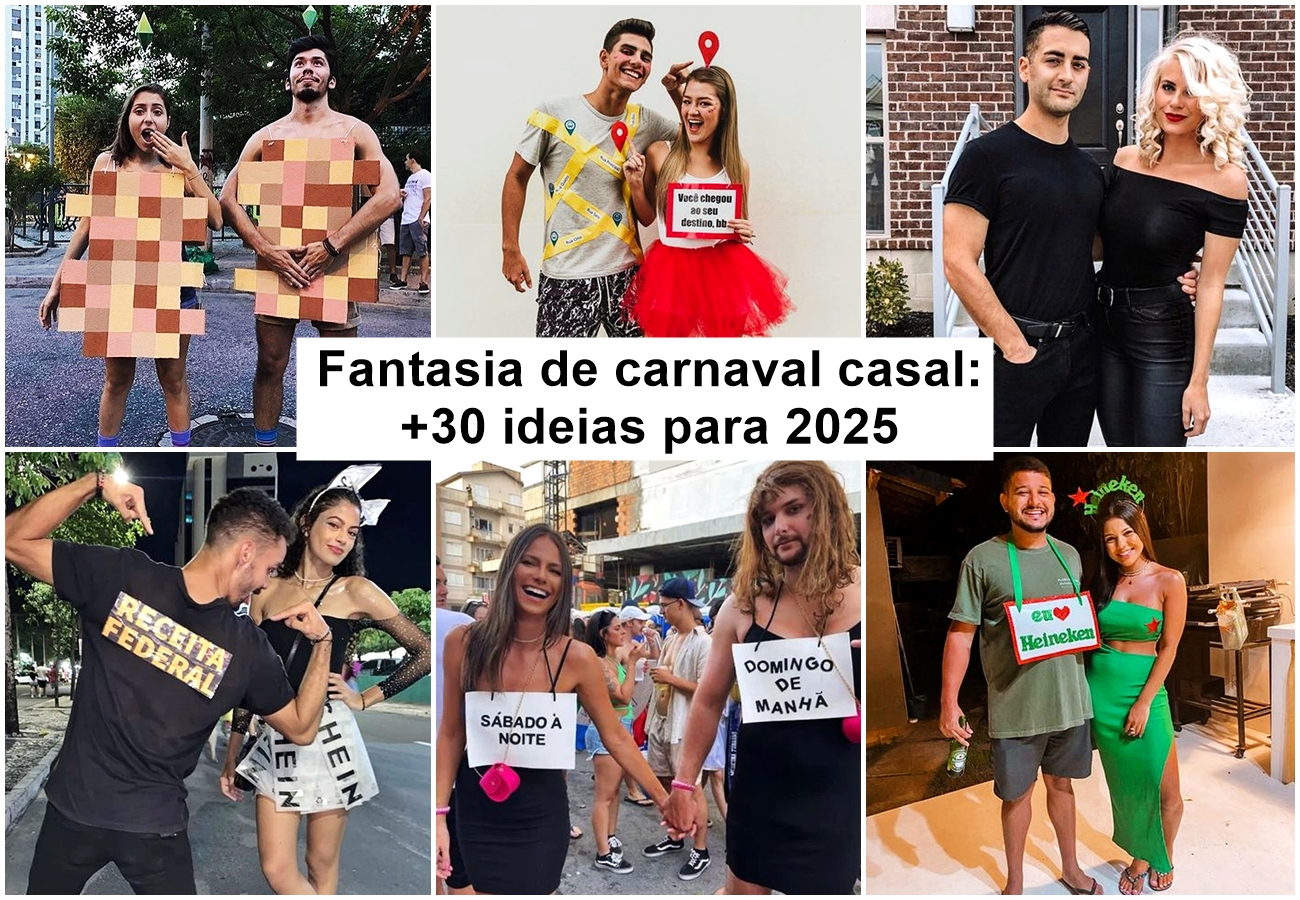 Fantasia de carnaval casal: +30 ideias para 2025 - Solteiras Noivas Casadas