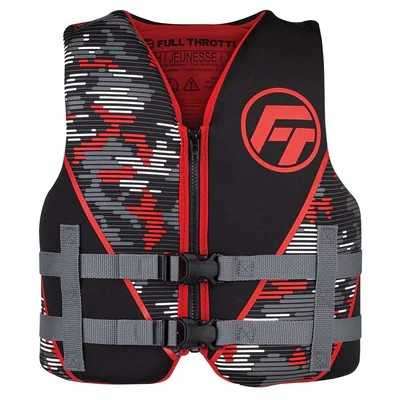 Full Throttle Youth Rapid-Dry Life Jacket - Red/Black Profile Picture