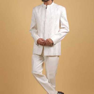 Cream Raw Silk Zip Bandhgala with Multi-Thread Resham Embroidery – Ethereal Elegance for Day Wedding Profile Picture