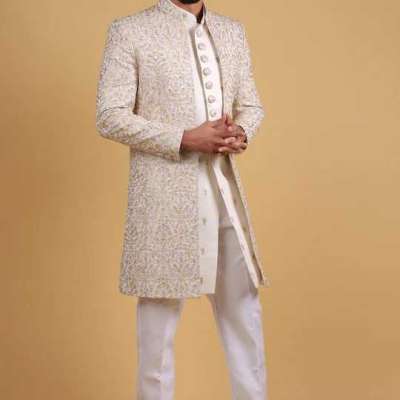 Regal Cream Resham Zari Indo-Western – Perfect for Daytime Weddings Profile Picture